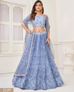 Embrace Grace and Glamour in our Semi-Stitched Designer Butterfly Net Wedding Wear Lehenga Choli Your Perfect Bridal Ensemble