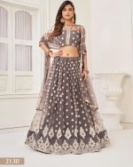 Embrace Grace and Glamour in our Semi-Stitched Designer Butterfly Net Wedding Wear Lehenga Choli Your Perfect Bridal Ensemble