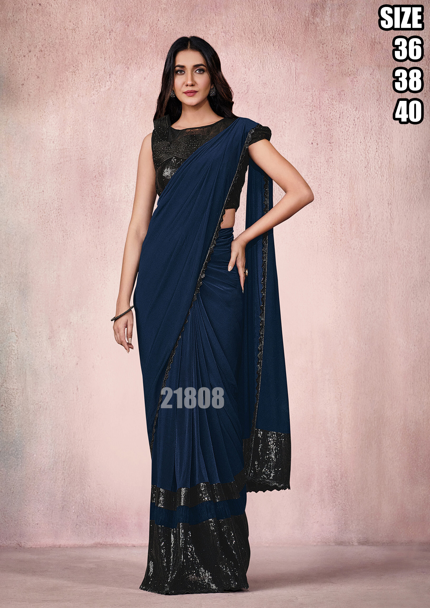 Party Wear Ready To Wear Saree With Stitched Blouse