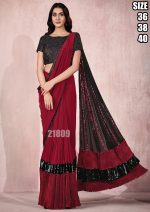Party Wear Ready To Wear Saree With Stitched Blouse