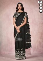 Party Wear Ready To Wear Saree With Stitched Blouse