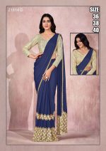Party Wear Ready To Wear Saree With Stitched Blouse