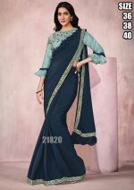 Party Wear Ready To Wear Saree With Stitched Blouse