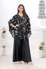 Effortless Style With Our Readymade Pure Muslin Poncho Style Top And Palazzo Set A Fusion Of Comfort And Chic Glamour