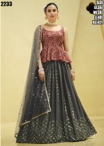 Present Chinnon Silk Stitched Embroidery Lehenga Choli Collection.