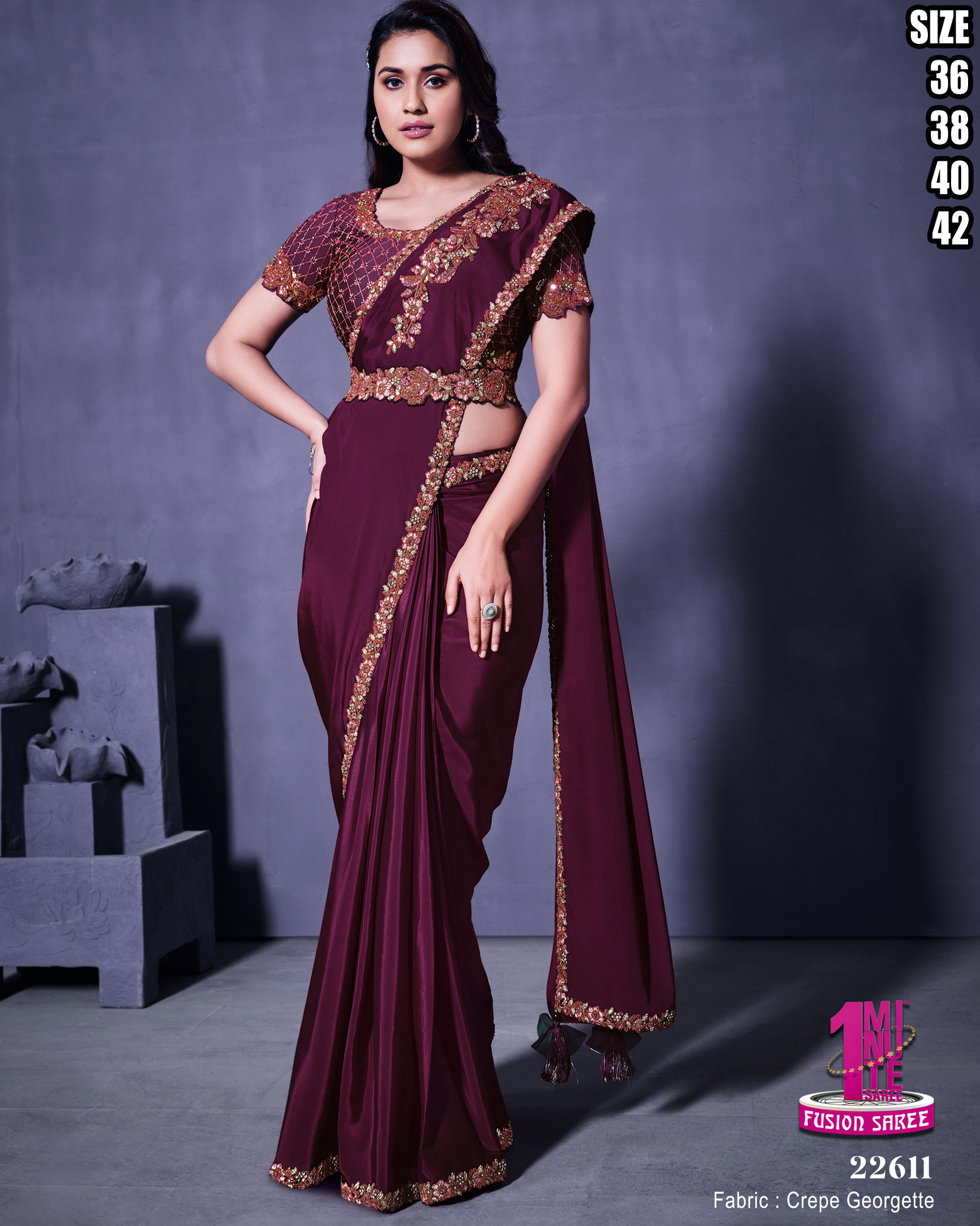 Ready To Wear Designer Saree With Handwork Blouse Collection
