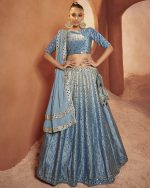 Velvet Traditional Semi Stitched Lehenga Choli