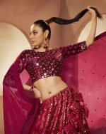 Velvet Traditional Semi Stitched Lehenga Choli