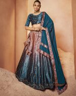 Velvet Traditional Semi Stitched Lehenga Choli