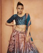 Velvet Traditional Semi Stitched Lehenga Choli