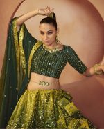 Velvet Traditional Semi Stitched Lehenga Choli