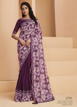 Satin Crepe Silk With Embroidery Sequins & Stone Work Designer Un Stitched Saree