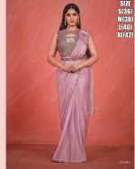 Women's Fancy Wedding Wear Embrodiery Ready To Wear Saree With Blouse