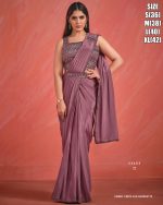 Women's Fancy Wedding Wear Embrodiery Ready To Wear Saree With Blouse