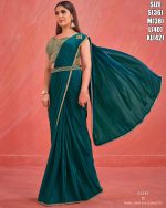 Women's Fancy Wedding Wear Embrodiery Ready To Wear Saree With Blouse