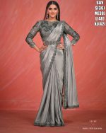 Women's Fancy Wedding Wear Embrodiery Ready To Wear Saree With Blouse