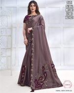 Women's Fancy Wedding Wear Embrodiery Ready To Wear Saree With Blouse