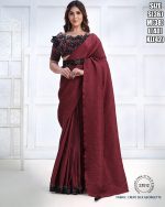Women's Fancy Wedding Wear Embrodiery Ready To Wear Saree With Blouse