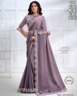 Women's Fancy Wedding Wear Embrodiery Ready To Wear Saree With Blouse