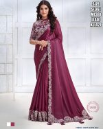 Women's Fancy Wedding Wear Embrodiery Ready To Wear Saree With Blouse