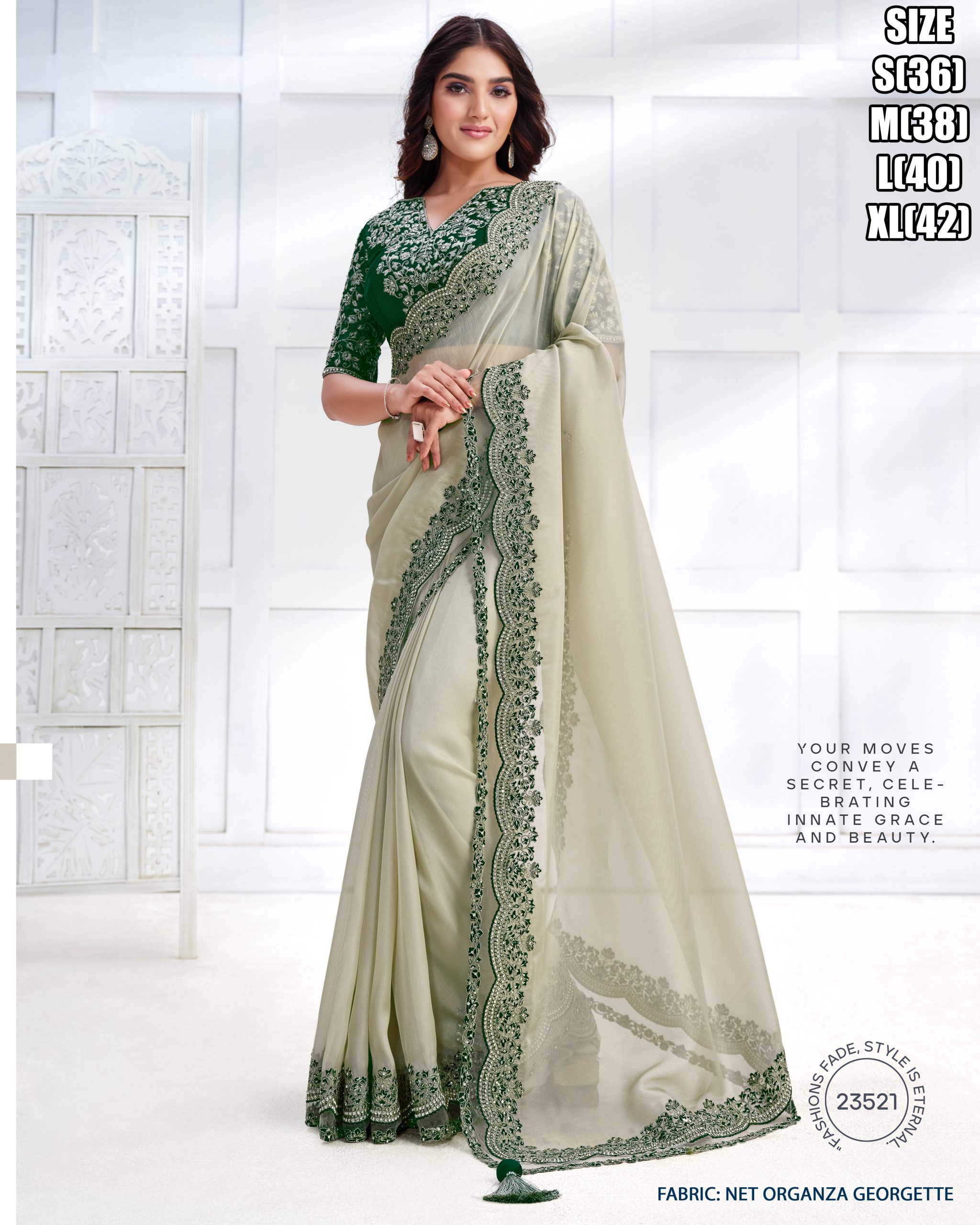 Women's Fancy Wedding Wear Embrodiery Ready To Wear Saree With Blouse