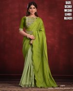 Women's Ready To Wear Banarasi Crush Silk Designer Saree With Blouse
