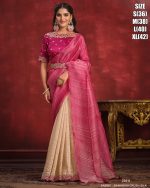 Women's Ready To Wear Banarasi Crush Silk Designer Saree With Blouse