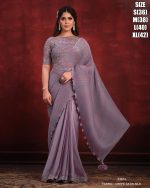 Women's Ready To Wear Banarasi Crush Silk Designer Saree With Blouse