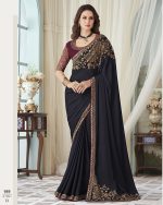 Women's Designer Milona Silk Embroidery Unstitched Saree With Blouse