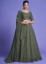 Present Georgette Semi Stitched Wedding Lehenga Catalog