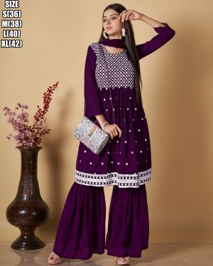 Presenting Party Wear Designer Stitched Sharara Salwar Suit