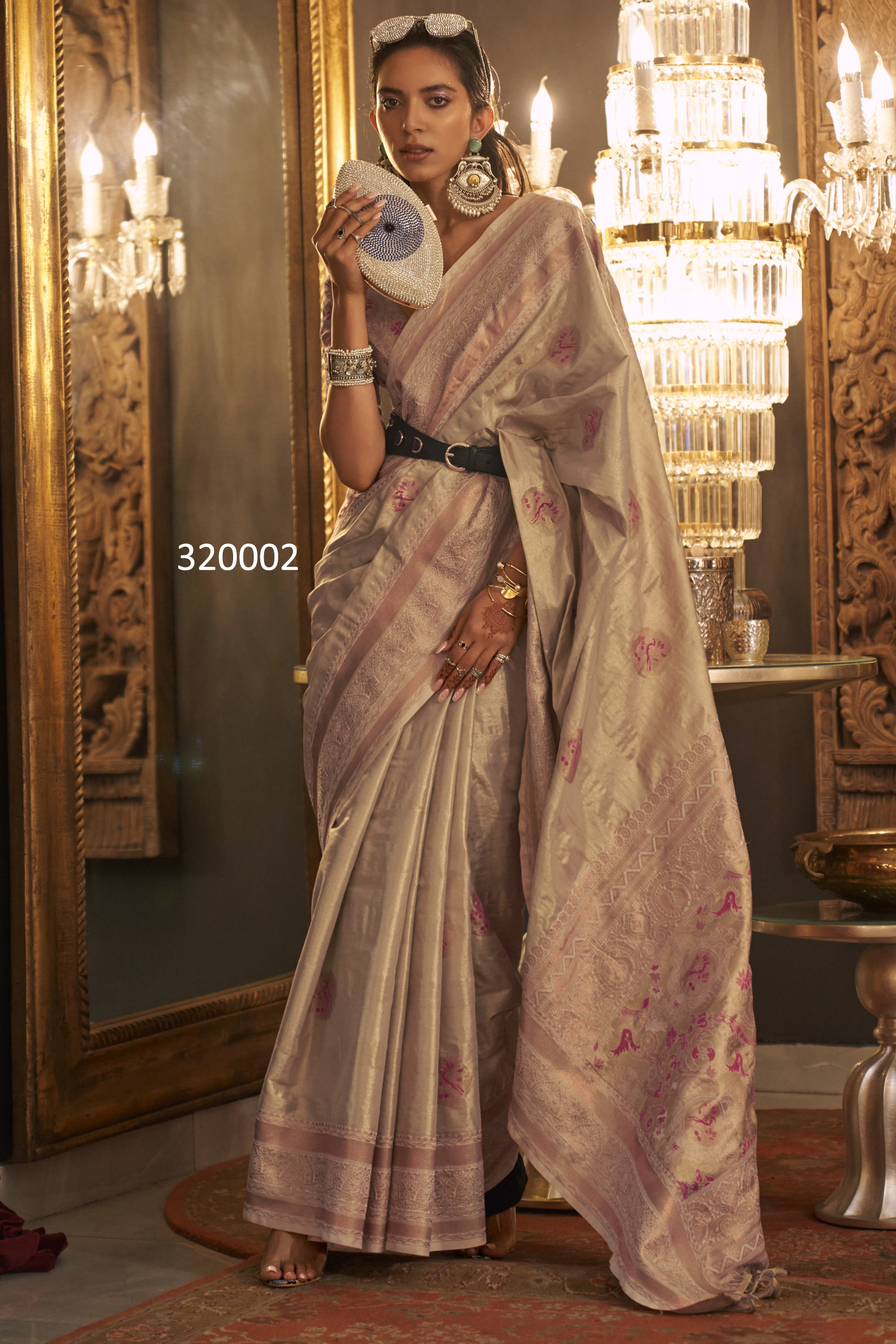 Designer Zari Based Handloom Weaving Organza Unstitched Saree With Blouse