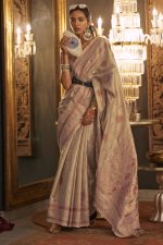 Zari Base Handloom Weaving Silk Partywear Heavy Saree With Blouse.
