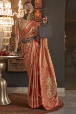 Zari Base Handloom Weaving Silk Partywear Heavy Saree With Blouse.