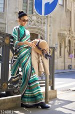 Ethnicrang Women's Soft Satin Crepe Multi Colour Saree With Blouse