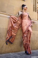 Ethnicrang Women's Soft Satin Crepe Multi Colour Saree With Blouse