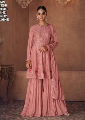 Gulkayra Vaani Embrodiery Georgette Readymade Sharara Pair