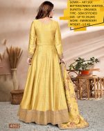 Partywear Semi Stitched Art Silk Long Gown Collection