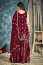 Presenting Readymade Georgette Embroidery Sharara Pair With Dupatta