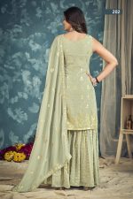 Presenting Readymade Georgette Embroidery Sharara Pair With Dupatta