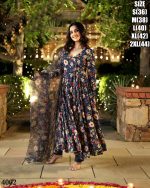 Women's Ready To Wear Soft Muslin Digital Print Gown WIth Dupatta