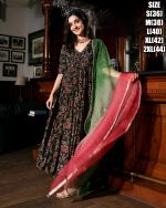 Women's Ready To Wear Soft Muslin Digital Print Gown WIth Dupatta