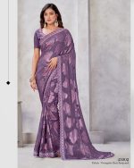 Unleash Elegance With Our Un-stitched Georgette Saree. Adorned In Zari Embroidery, It's A Canvas Of Timeless Art. Complete With A Matching Blouse, Tailor Your Style Effortlessly .