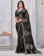 Unleash Elegance With Our Un-stitched Georgette Saree. Adorned In Zari Embroidery, It's A Canvas Of Timeless Art. Complete With A Matching Blouse, Tailor Your Style Effortlessly .