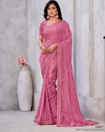 Unleash Elegance With Our Un-stitched Georgette Saree. Adorned In Zari Embroidery, It's A Canvas Of Timeless Art. Complete With A Matching Blouse, Tailor Your Style Effortlessly .