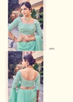 Ravishing Sequins Orangza Party Wear Ruffle Saree With Blouse