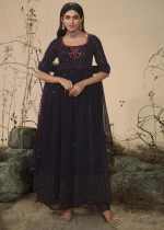 Presenting Party Wear Georgette Embroidery Stitched Salwar Suit Collection