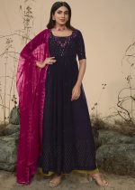 Presenting Party Wear Georgette Embroidery Stitched Salwar Suit Collection