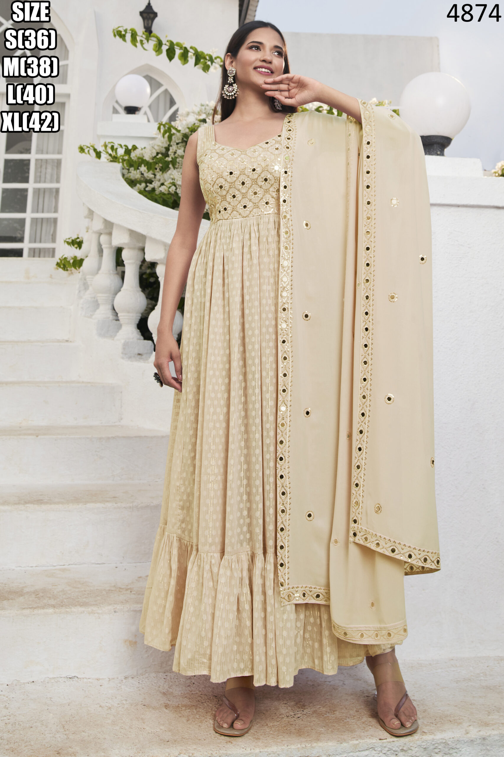 Stitched Georgette Ensemble With Exquisite Thread And Sequence Embroidery Work - Elevate Your Style With This Stunning Set