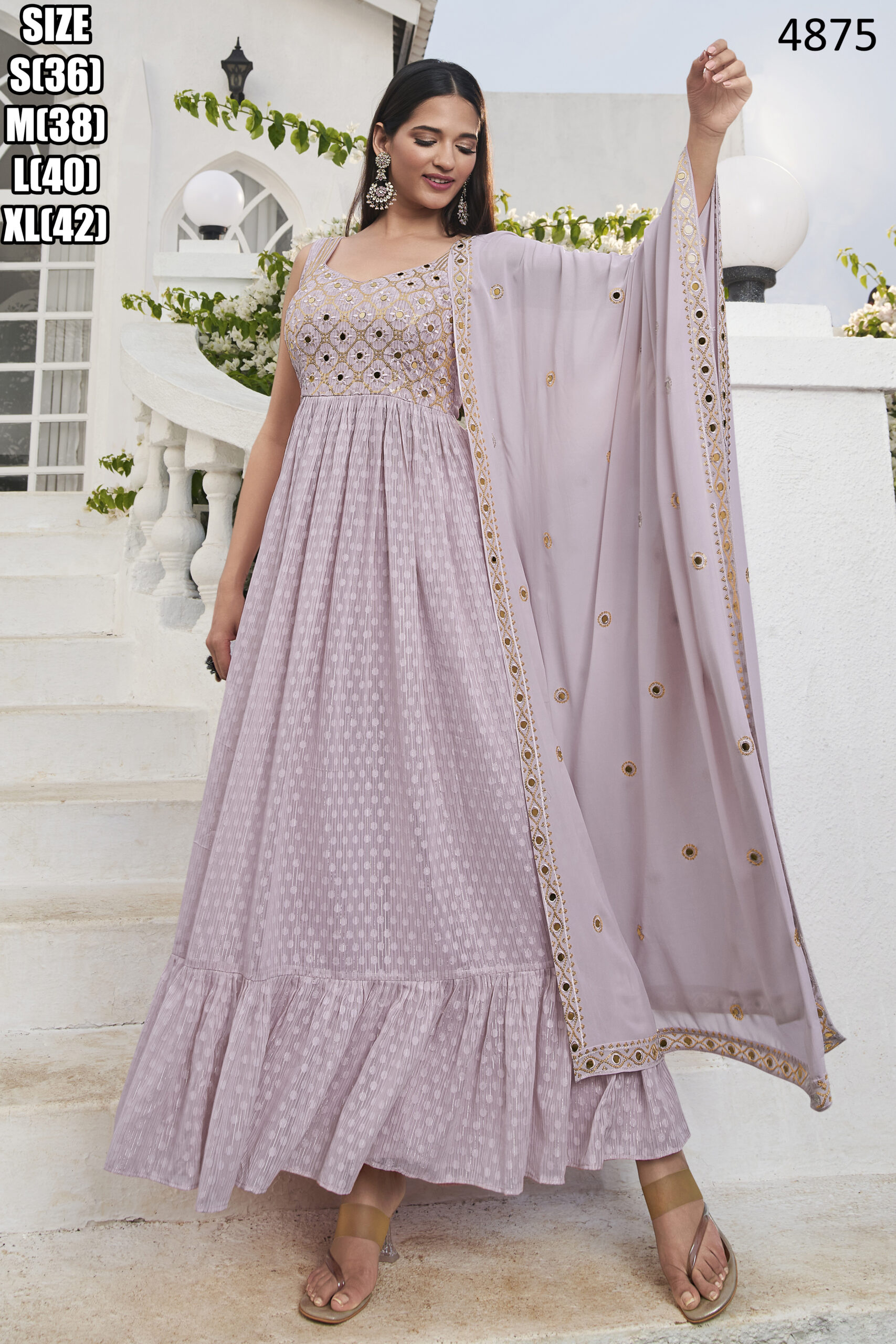 Stitched Georgette Ensemble With Exquisite Thread And Sequence Embroidery Work - Elevate Your Style With This Stunning Set